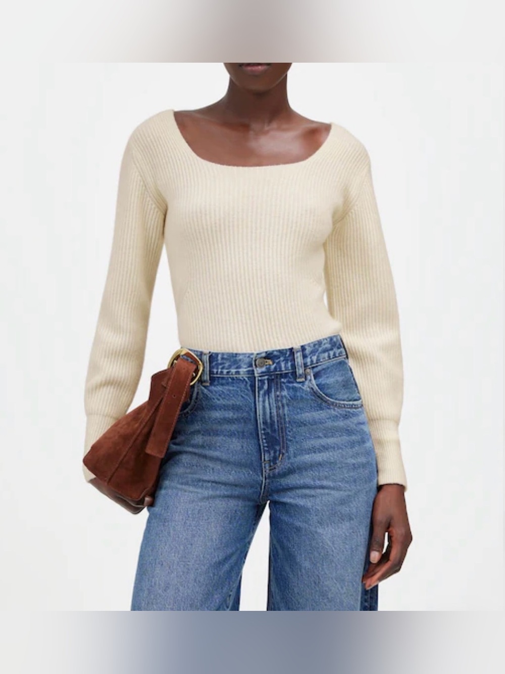Madewell Women’s SoftWool-cashmere Square-Neck Pullover Sweater.S.NWT.